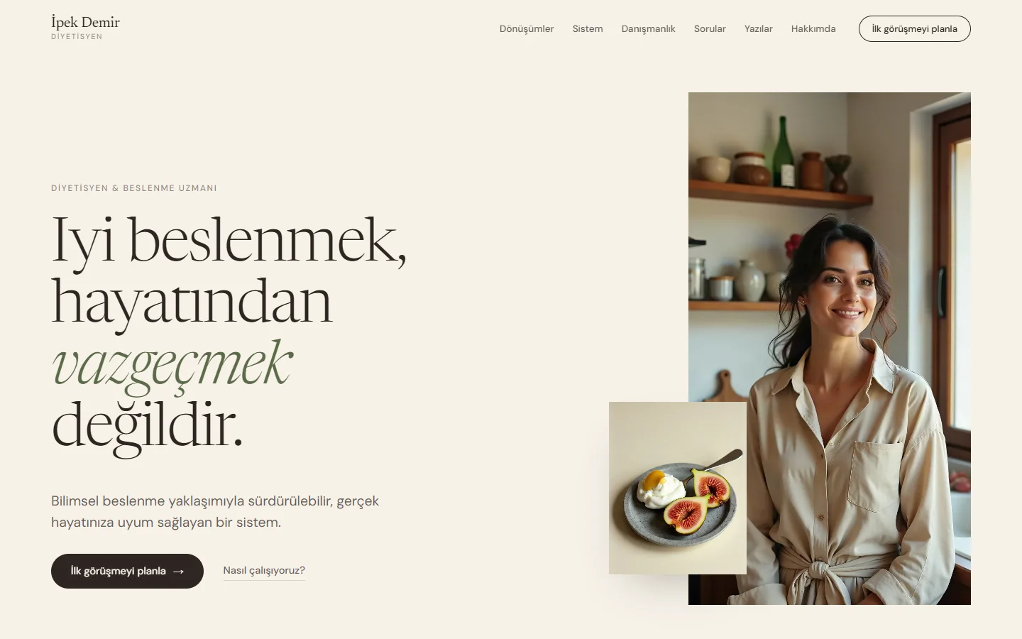 İpek Demir sitesinin ilk ekranı